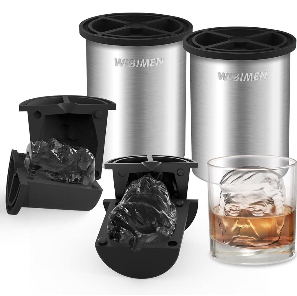 Presidential Lookalike Head Ice Mold Novelty Bourbon Whiskey Cocktail Bar Gift